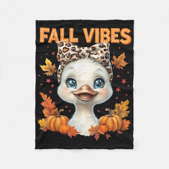 Herbstgefühle Gans Leopard Bogen Kokette Herbst Kü Fleecedecke (Vorderseite)