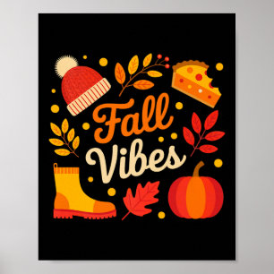 Herbstgefühle Herbstblätter Gemütliche Jahreszeit Poster