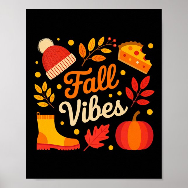 Herbstgefühle Herbstblätter Gemütliche Jahreszeit  Poster (Vorne)