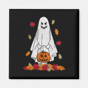 Herbstgeist mit Kürbis Halloween Herbstlaub Tr Magnet
