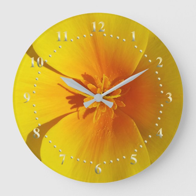 Herbstgelb Große Wanduhr (Vorderseite)