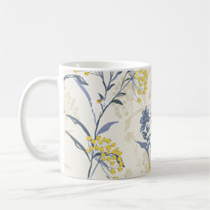 Herbstgelbe Beeren Blätter, farblos nahtlos. Kaffeetasse