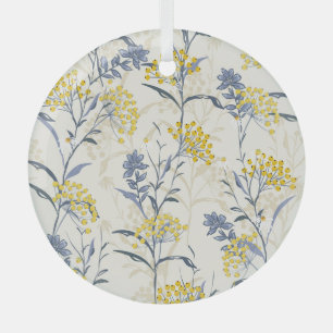 Herbstgelbe Beeren Blätter, farblos nahtlos. Ornament Aus Glas