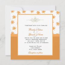 Herbstgelbe Blätter Hochzeit lädt ein