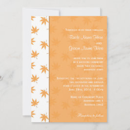 Herbstgelbe Blätter Hochzeit lädt ein Einladung