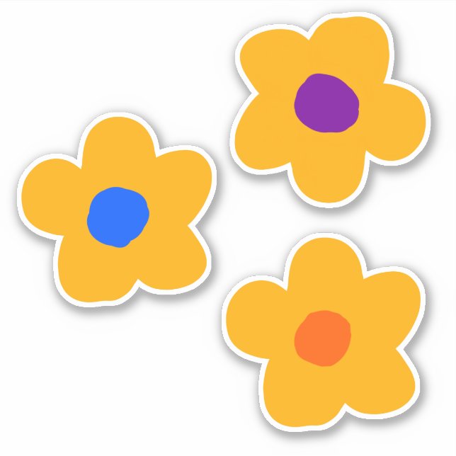 Herbstgelbe Blumen Aufkleber (Vorderseite)