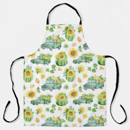 Herbstgemüse und Vintage Lastkraftwagen Schürze