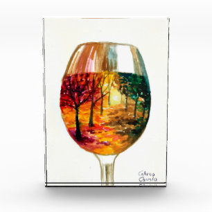 Herbstgeschichte bei einem Glas Wein Fotoblock