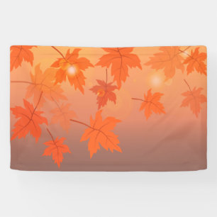 Herbstgestaltung mit Ahorn-Blätter und Bukett-Effe Banner