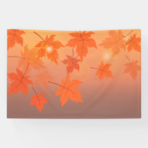 Herbstgestaltung mit Ahorn-Blätter und Bukett-Effe Banner