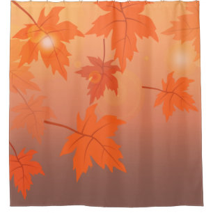 Herbstgestaltung mit Ahorn-Blätter und Bukett-Effe Duschvorhang