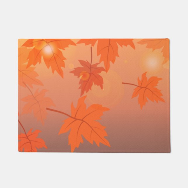 Herbstgestaltung mit Ahorn-Blätter und Bukett-Effe Fußmatte (Vorderseite)