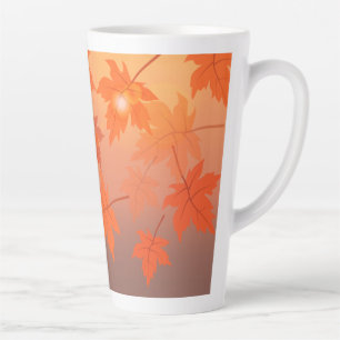 Herbstgestaltung mit Ahorn-Blätter und Bukett-Effe Milchtasse