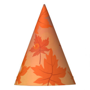 Herbstgestaltung mit Ahorn-Blätter und Bukett-Effe Partyhütchen