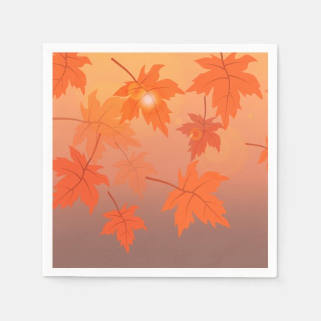 Herbstgestaltung mit Ahorn-Blätter und Bukett-Effe Serviette (Vorderseite)