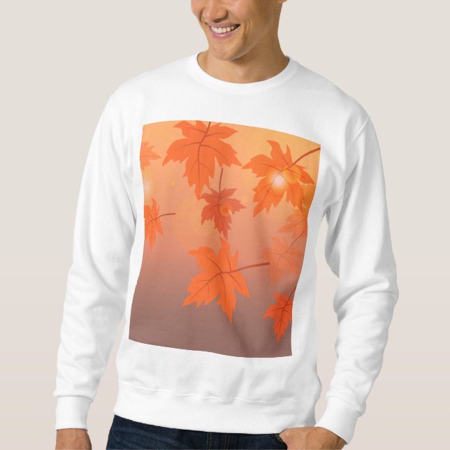 Herbstgestaltung mit Ahorn-Blätter und Bukett-Effe Sweatshirt (Vorderseite)