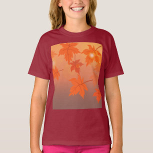 Herbstgestaltung mit Ahorn-Blätter und Bukett-Effe T-Shirt