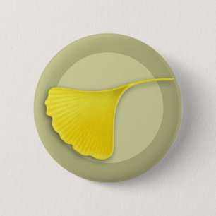 Herbstginkgo-Blatt-Knopf Button