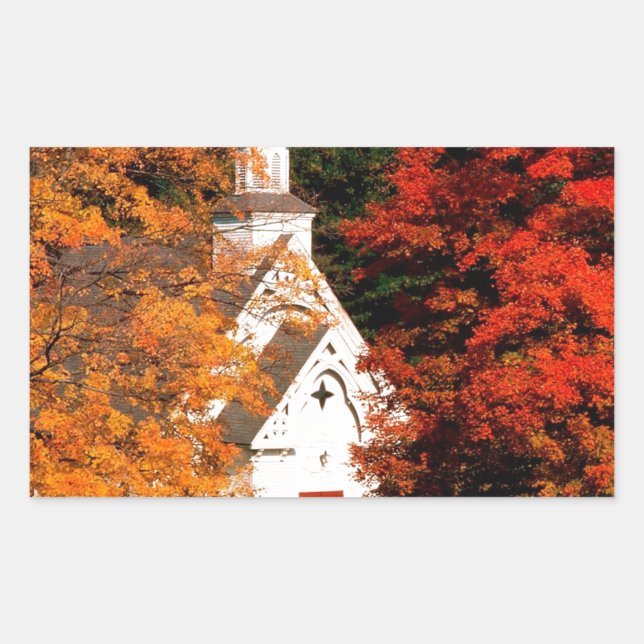 Herbstgipfelfarbe Vermont Rechteckiger Aufkleber (Vorderseite)