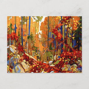 Herbstgirlande, Farbige Landschaftsmalerei Postkarte