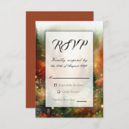 Herbstglühen bei der verzauberten Waldhochzeit RSVP Karte