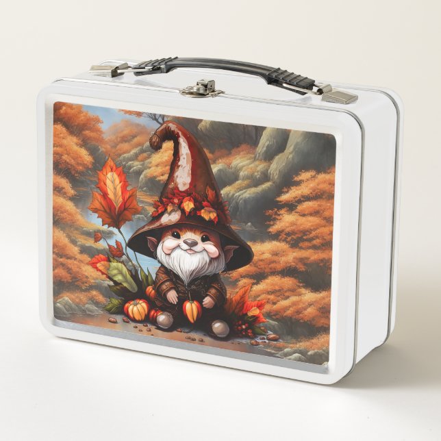 Herbstgnom Metall Brotdose (Vorderseite)