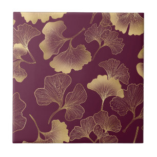 Herbstgold-Ginkgoblatt-Muster Fliese