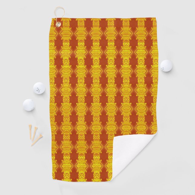 Herbstgold Stammesmuster Golfhandtuch (Insitu)