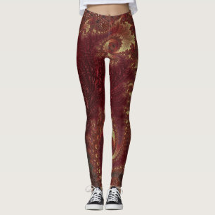 Herbstgoldblättrige Wirbel Fraktal Landschaft Leggings