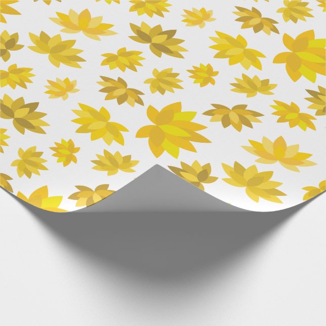 Herbstgoldene Blume Design fällt nahtlos Geschenkpapier (Ecke)