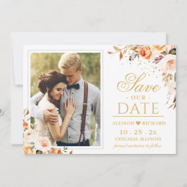 Herbstgoldene Bohemische Chic-Hochzeit Save The Date