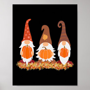 Herbstgomes und Herbstspenden lassen Niedliche gra Poster