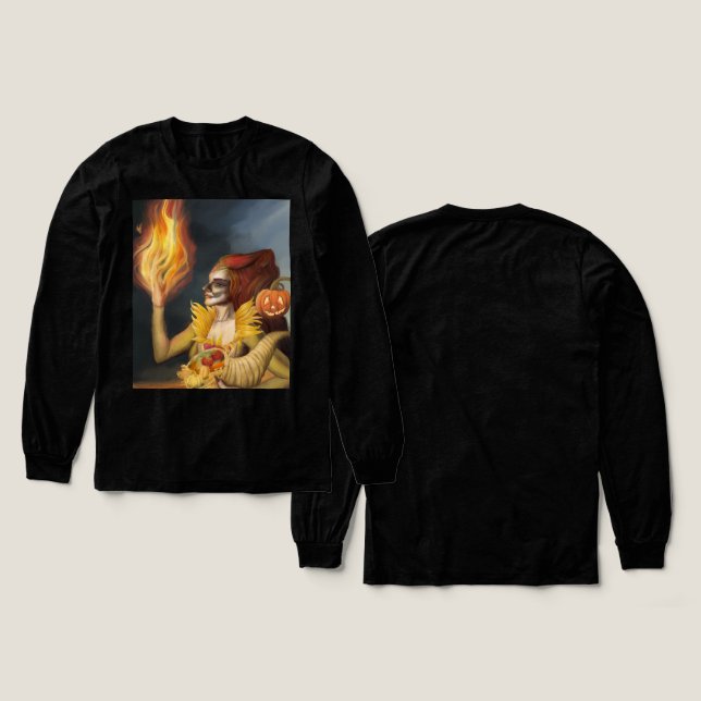 Herbstgöttin Tri-Blend Shirt (Design Vorderseite & Rückseite)