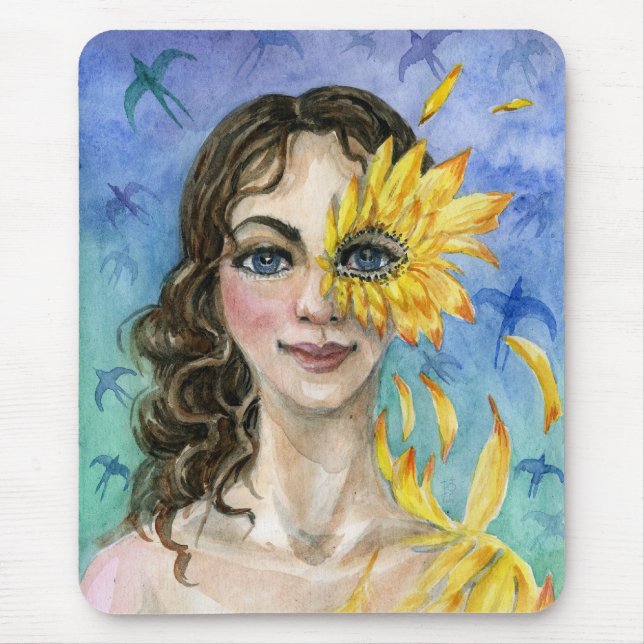 Herbstgöttinsonnenblume Mousepad (Vorne)