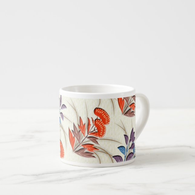 Herbstgras japanisches Muster Espressotasse (Vorderseite Rechts)