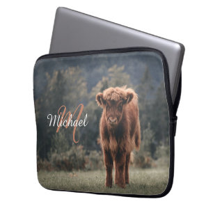 Herbstgras-Monogramm für Höllenkälber Laptopschutzhülle