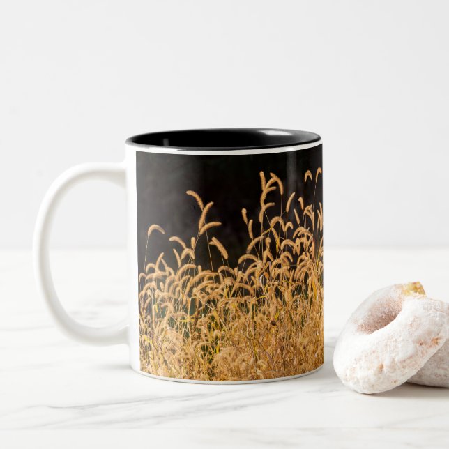 Herbstgras Zweifarbige Tasse (Mit Donut)