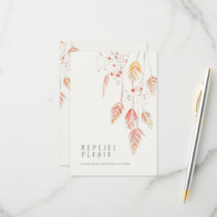 Herbstgrasbeeren Hochzeitsantwort UAWG RSVP Karte