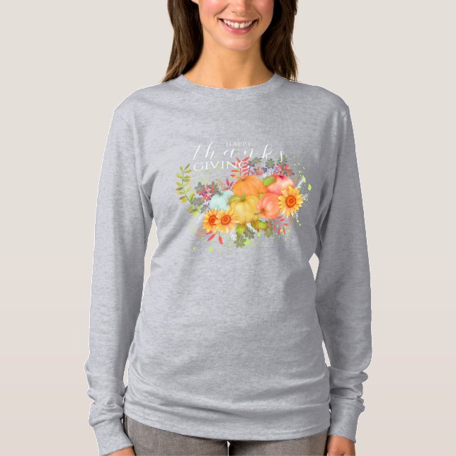 Herbstgrauer Erntedank T-Shirt (Vorderseite)