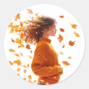 Herbstgrill Runder Aufkleber