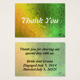 Herbstgrün-gelbe Hochzeitgäste Dankeschön-Karte