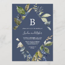Herbstgrün | Navy Diamond Monogram Wedding
