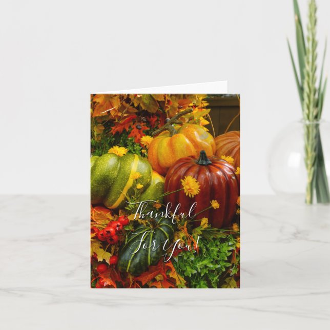 Herbstgruppierung dankbar für Ihre Karten (Vorderseite)