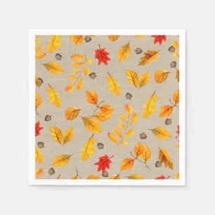 Herbstgutschriften und Blätter Serviette