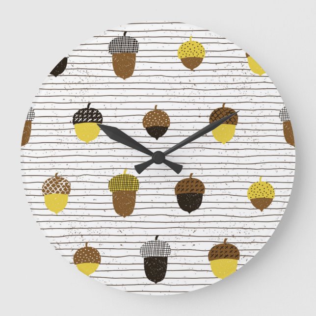 Herbstgutschriften: Vintage Tiere Große Wanduhr (Vorderseite)