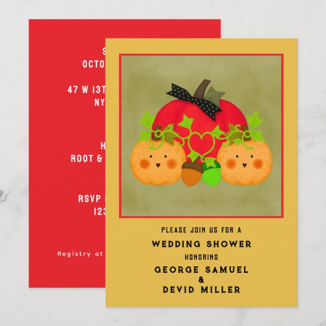 HerbstHalloween Bestes Brautparty Einladung (Vorne/Hinten)