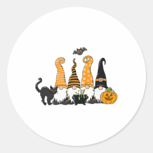 HerbstHalloween-Gnome Niedlicher Herbstpumpenfall Runder Aufkleber