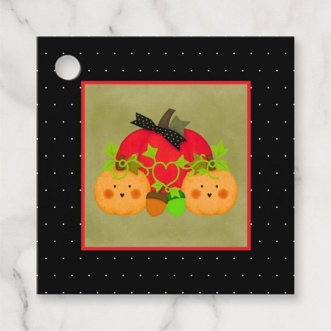 HerbstHalloween Polterabend Liebesmarken Geschenkanhänger (Vorderseite)