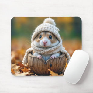 HerbstHamster in einer Walnuss-Muschel Mousepad