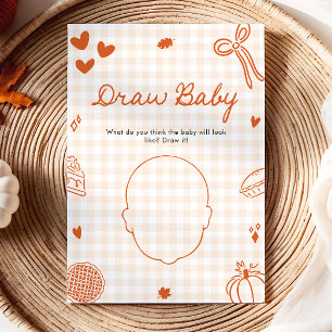 Herbsthandgezeichnete italienische Babydusche Zeic Einladung